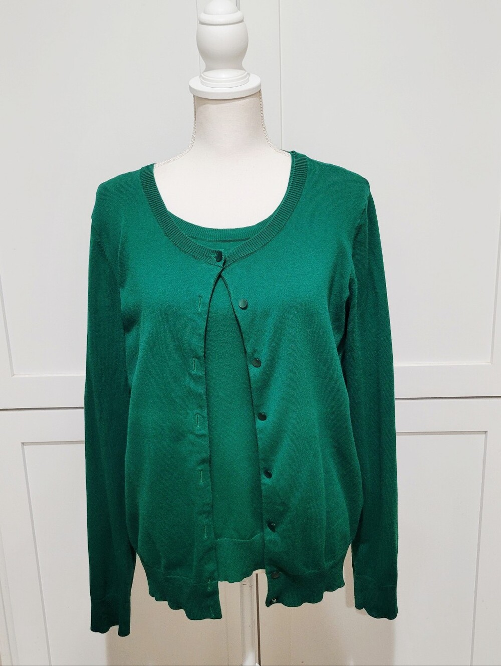 Talbots Emerald Green Women's Button-Up Cardigan